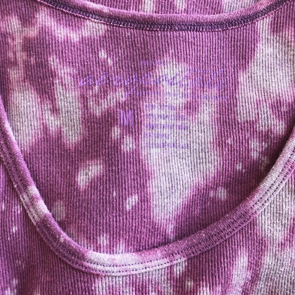 Aeropostale Purple Bleach Tie Dye Ribbed Tank Top - Picture 5 of 6